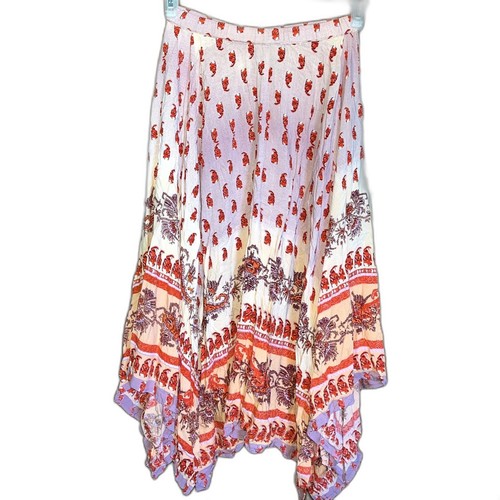 Falda Angie Asimétrica Midi Rosa Fluida Boho Western Rodeo Vaquera Hippie S - Imagen 2 de 8