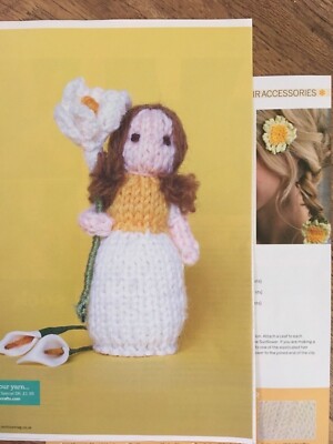 Spring Flower Girl Doll Toy Hair Accessory Knitting Pattern