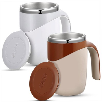 Coffee Tumbler Cup with Lid and Handle, Thermos Mug for Travel Office School