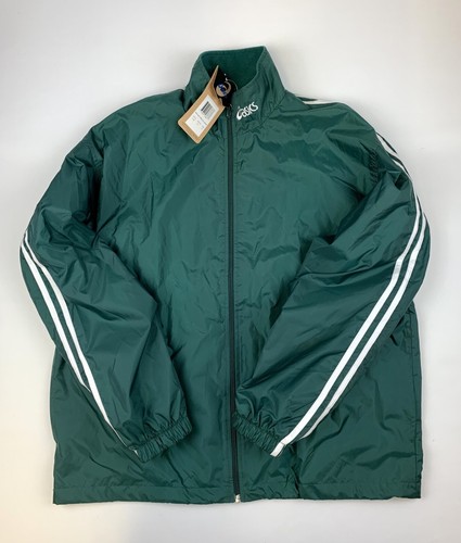 Asics Men's Preleus Warm Up Jacket Green Stripes Size Medium New - 第 1/7 張圖片