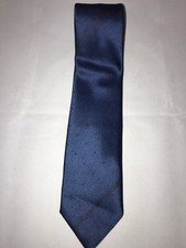 VTG Manhattan Made in USA Blue Black Dots Men's Classic Neck Tie