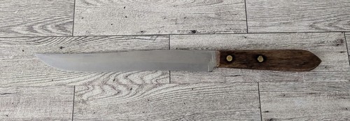 Vintage Robinson Stainless Slicing Knife 8” Straight Edge Wood Handle USA Made