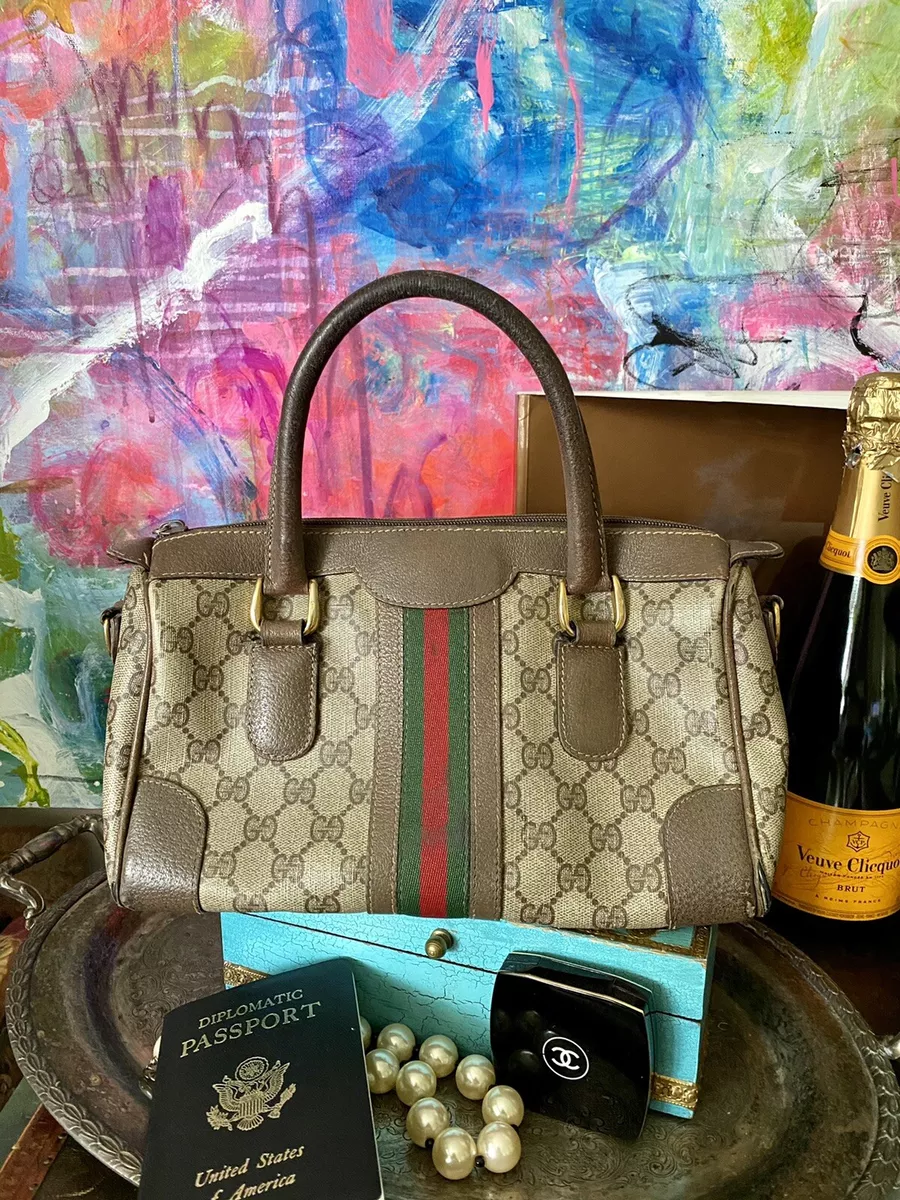 Gucci monogram gg gold leather speedy bag