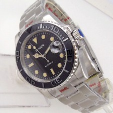 Miyota 8215 40mm Sapphire Men's Automatic Watch Date Window Cyclops Steel Band