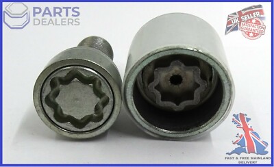 ORIGINAL AUDI RADSICHERUNGSMUTTER BOLZEN SCHLÜSSEL SECHSKANT 17mm CODEBUCHSTABE ''R'' + SICHERUNGSBOLZEN