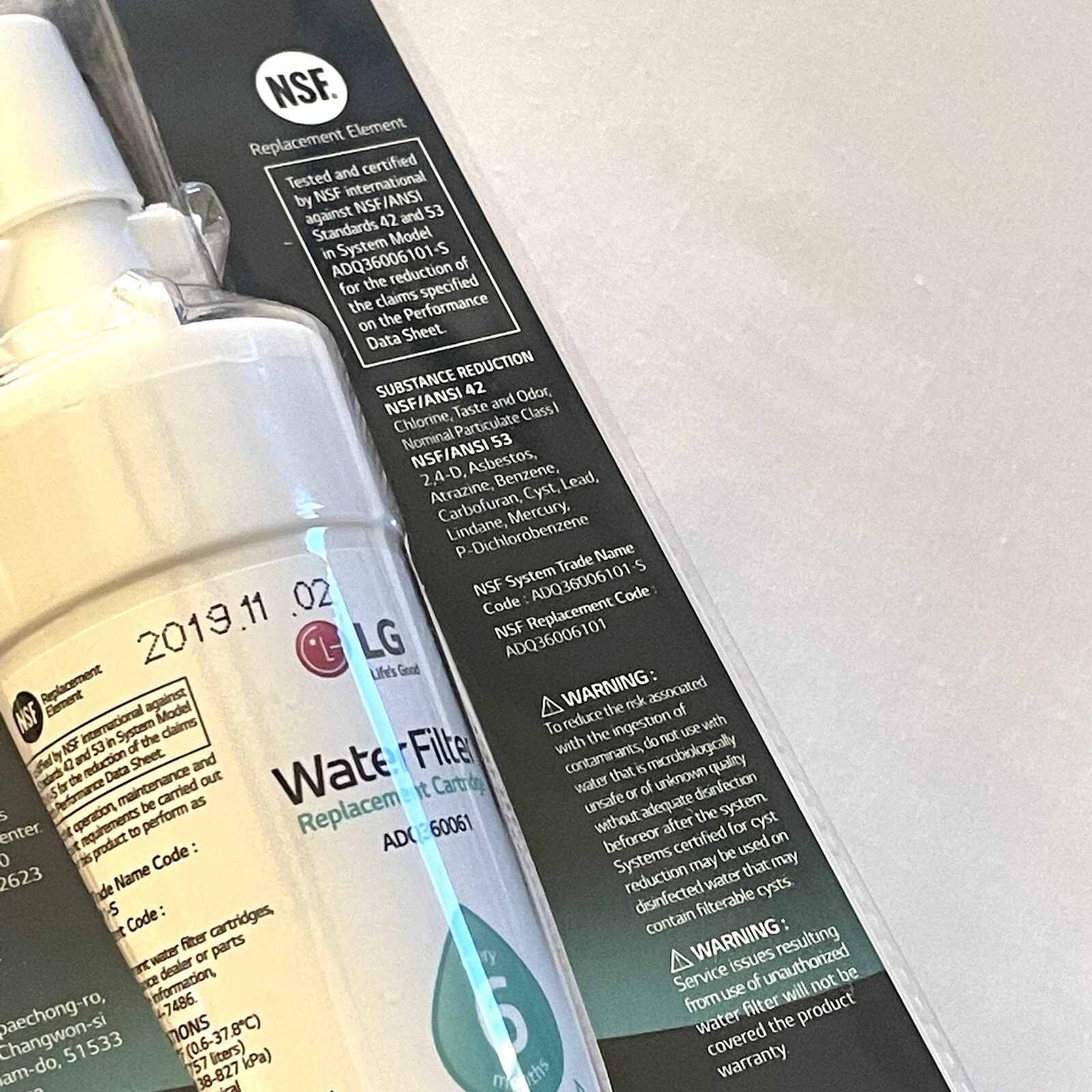 OEM LG Water Filter Replacement Cartridge ADQ36006104 ADQ360061 LT700P