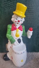 Statuina Clown "A" in porcellana anni 80 Collezione - Statuetta Tamburo Vintage