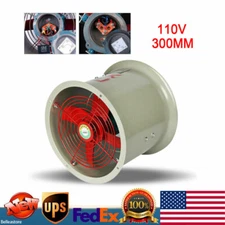 110V 12" Explosion-proof Axial Fan Pipe Spray Booth Paint Fumes Exhaust Fan US