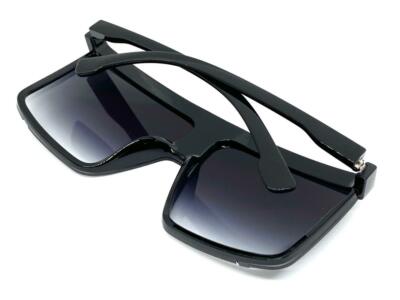 NYS Eyewear Oversized Retro Square Sunglasses – Huge Jumbo Black Frame – UV400 - View #3