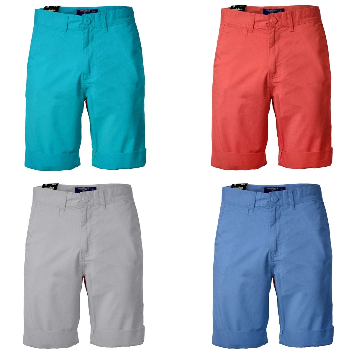 Mens Springfield Chino Shorts Cotton Knee Length Bottoms EU40 UK