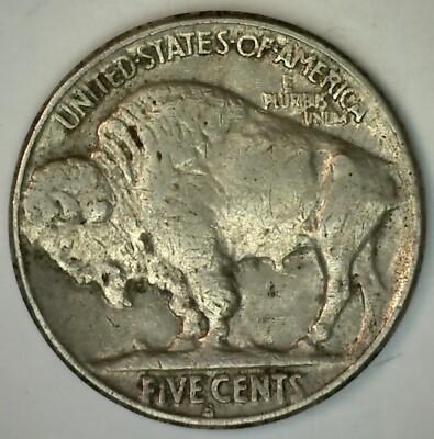 1928 S Buffalo Nickel 5c US Coin Extra Fine Circulated XF Copper