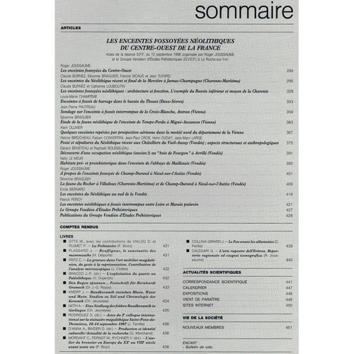 SOCIÉTÉ PRÉHISTORIQUE Enceintes la Mercière Jarnac-du Touet-Antran-Nieul Autize - Picture 2 of 2