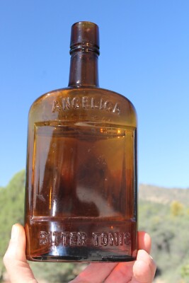 MEDICINE BOTTLE - ANGELICA BITTER TONIC JOS. TRINER CHICAGO. ILL.  - Near Mint!