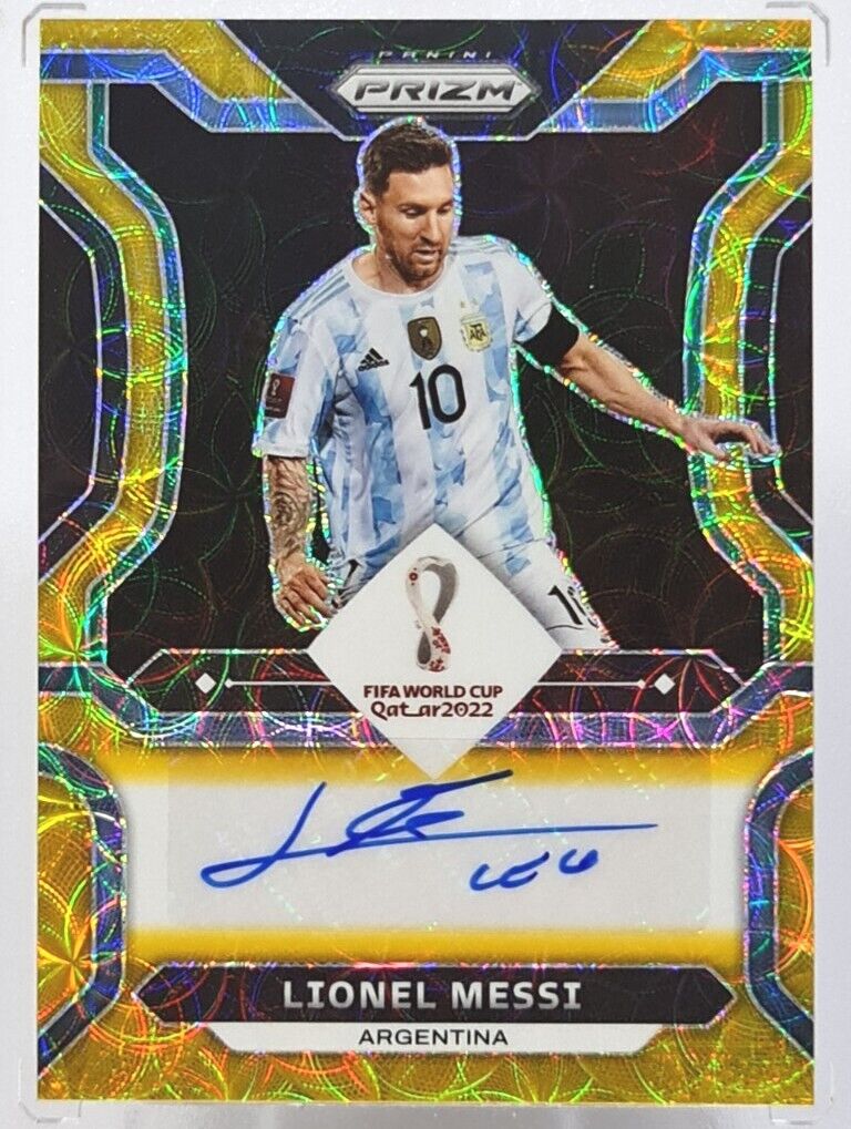 2022 Prizm World Cup Lionel Messi Signatures Auto Gold Choice 2/2 Argentina