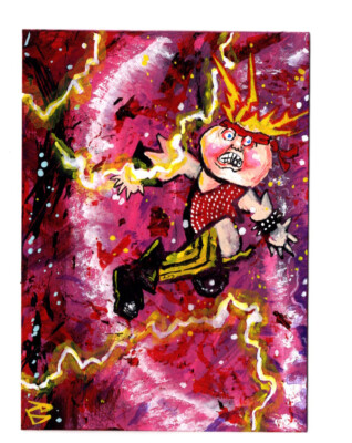 Jolted Joel Garbage Pail Kids SKETCH CARD by Robert Decker GPK PSC