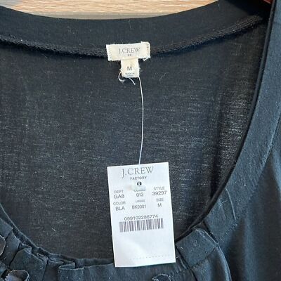 NWT J. Crew Factory Stretch Cotton Jersey Dress w/Silk Ruffle