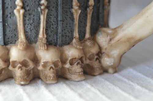 Taza jarra calavera 3D de metal gótico cerveza Stein taza de té de café esqueleto de terror gótico - Imagen 16 de 21