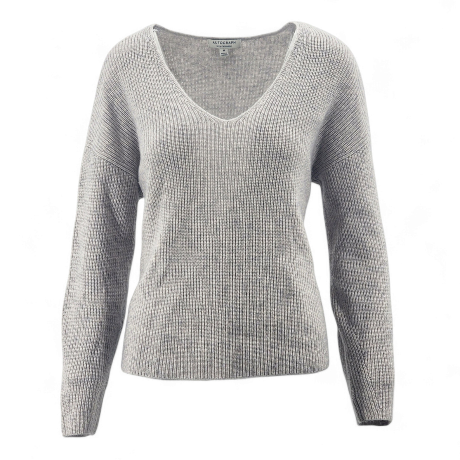 M&S Autograph V- Neck Jumper Merino Wool With Cashmere RRP £85.00