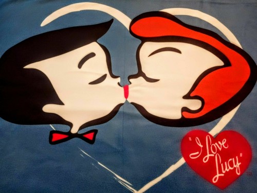 I ❤ LOVE ❤ LUCY Stick Figure Kissing Logo Flannel PILLOW CASE - 第 1/6 張圖片