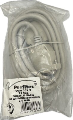 Profitec RS232 Serielles Kabel 25P SUB-D Stecker/Kupplung 3m