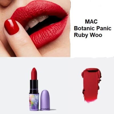 MAC Botanic Panic Ruby Woo Retro Matte Lipstick Full Size 0.10 oz. New in Box
