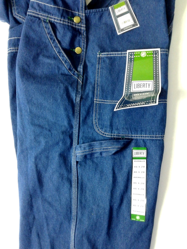Liberty Mens Size 46 Bib Overalls Blue Denim 46x28 - Picture 9 of 10