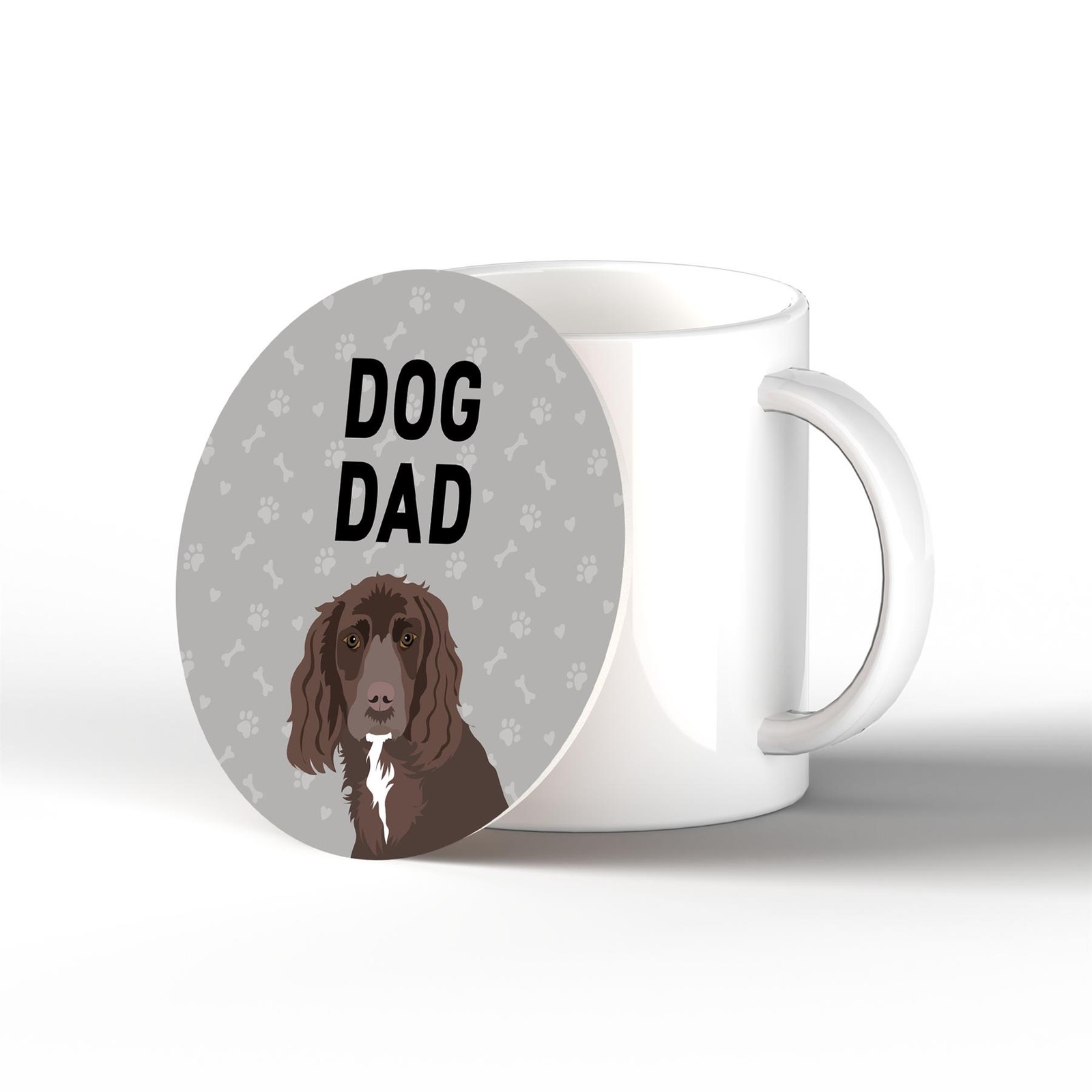 Working Cocker Dog Dad Kate Pearson Illustration Ceramic Circle Coaster Dog Gift