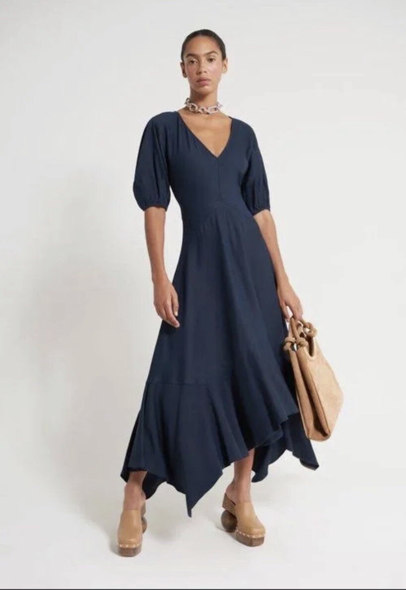 cult gaia willow dress blue Cult Gaia Willow V-Neck Floral Eyelet Dress in Blue  UFO No More