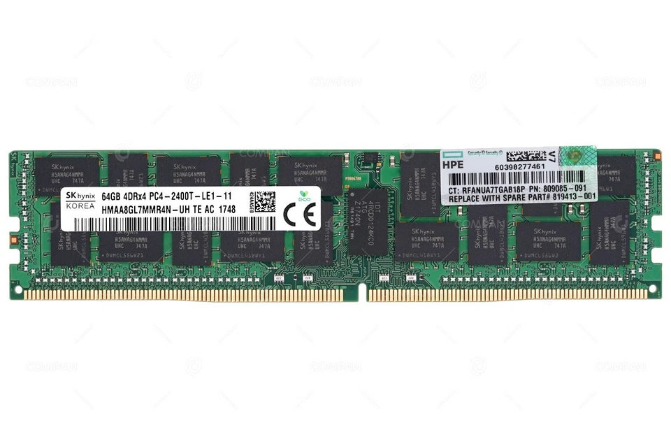 809085-091 HP DDR4 64GB 4DRX4 PC4-19200 2400MHZ LRDIMM - Immagine 2 di 4