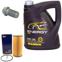 MotoröL Set 5W-30 5 Liter + ÖLfilter SH 437 P + Schraube FüR Mercedes E-Klasse