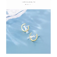 Cat earrings simple and small net red design silver needle earrings