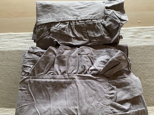 New Queen Duvet W/Ruffles 2 Pillow Shams 90" x 90" ZJZC ART Is Gray - Picture 12 of 12