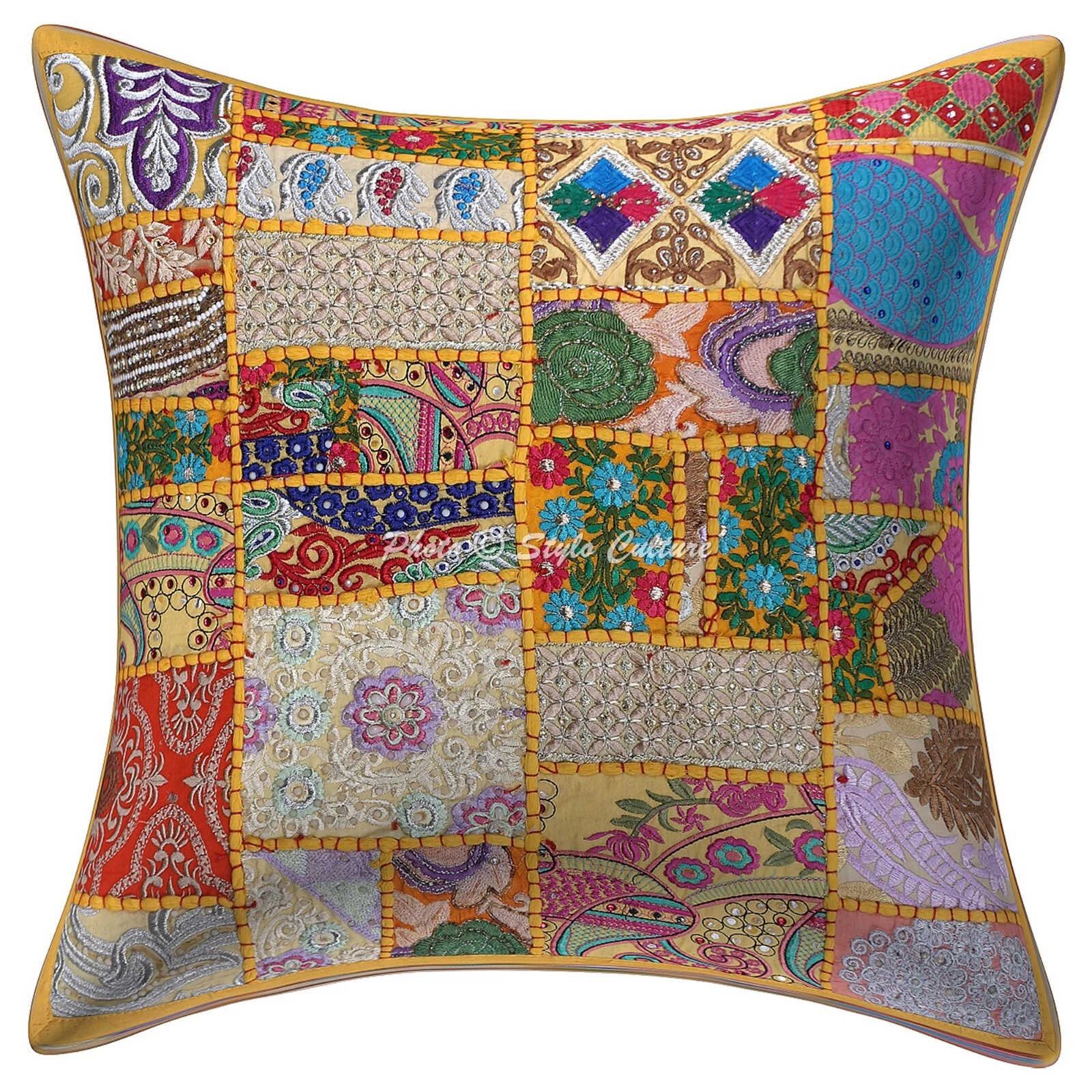 Home Decor Pillow Cover Vintage Bohemian Cushion Cover Throw Indian 50 x 50 cm