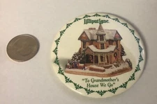 Lilliput Lane To Grandmother's House We Go Button Pin