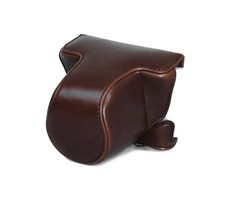 Camera Bag Case for Pentax Q-S1 Faux Leather Coffee CC1403b