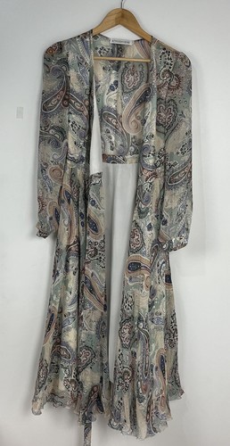 ATMOS & HERE Wrap Dress Size 8 Print Polyester Sheer GUC - Picture 21 of 24