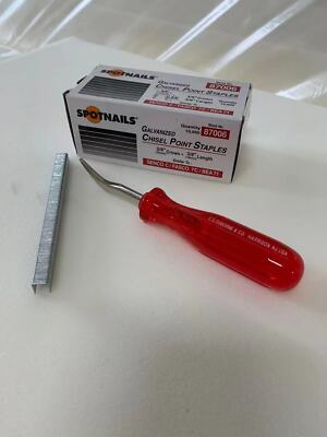 71 Series 22 GA 3/8'' Crown 3/8'' Leg Staples + C.S.Osborne # 763 Staple Lifter
