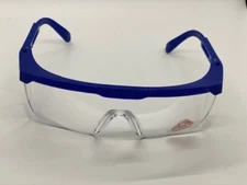 Safety Glasses UV Protective with Adjustable Leg Clear lens with Blue legs 1pc