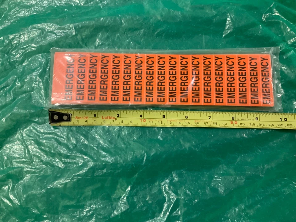 Brady ‘EMERGENCY’ LVMEMERGENCY Conduit Markers | Stickers | Label | Electrical