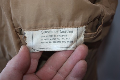 Giacca pelle vintage anni 70 beige colletto pugnale taglia media funky mod soul revival - Foto 15 di 15