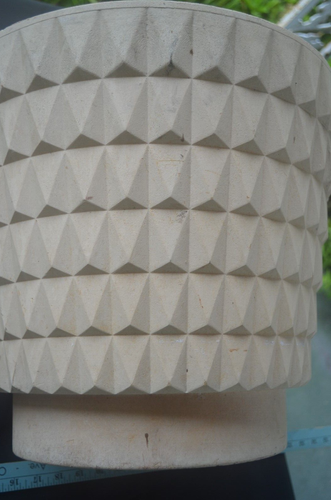 MCM Fesco Geometric Architectural Planter 8043 Beige 13 x 16 inches Large Pot - Picture 8 of 14