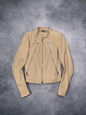 RARE Maison Margiela SS13 5 Zip Men`s Archive Moto Biker Beige Leather Jacket