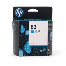 HP 82 Cyan Ink Cartridge C4911A 69mL Genuine OEM New Sealed OCT 2024