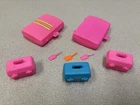 Vintage 5 Piece Luggage Lot For Barbie Dolls 1977 Suitcase w/ Tag & Travel Cases