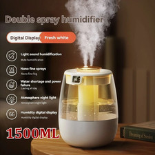 1.5L Humidifiers for Bedroom Indoor Ultrasonic Cool Mist LED Humidifier Top Fill