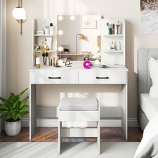 Vanity Dressing Table Set with Chair & Lighted Mirror