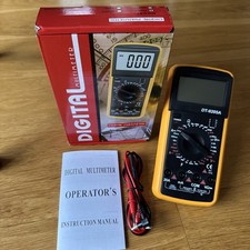 DT-9205A Digital Multimeter LCD AC/DC Volt Amp Resistance Cap Tester Yellow