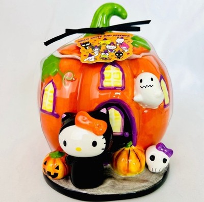   Sanrio Blue Sky Hello Kitty Halloween Small 6.5'' Pumpkin Cookie Canister Jar