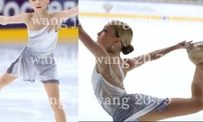 New Ice Figure Skating Dress Figure Skating Dress For Competition white gray