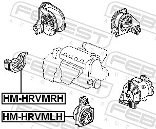 ENGINE MOUNTING HM-HRVMRH FOR HONDA CIVIC/Shuttle/Hatchback/Fastback/Aerodeck - Picture 3 of 7